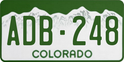CO license plate ADB248