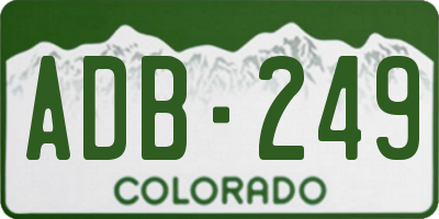 CO license plate ADB249