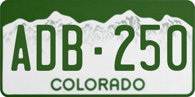 CO license plate ADB250