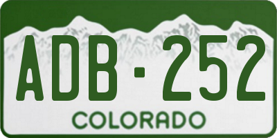 CO license plate ADB252