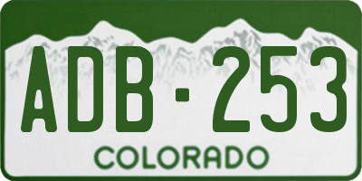 CO license plate ADB253