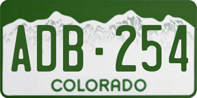 CO license plate ADB254