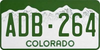 CO license plate ADB264