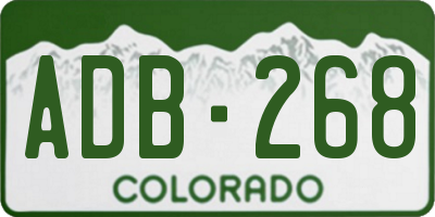 CO license plate ADB268
