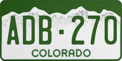 CO license plate ADB270