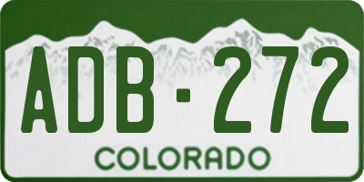 CO license plate ADB272