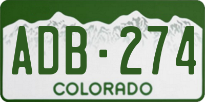 CO license plate ADB274