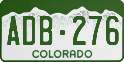 CO license plate ADB276