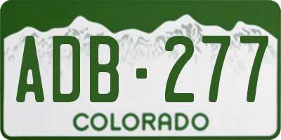 CO license plate ADB277