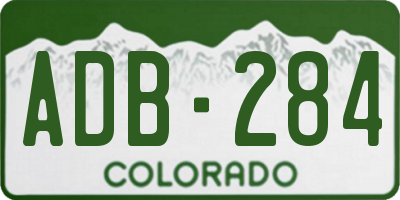 CO license plate ADB284