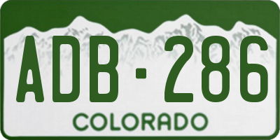 CO license plate ADB286