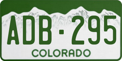 CO license plate ADB295