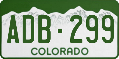 CO license plate ADB299