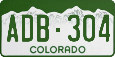 CO license plate ADB304