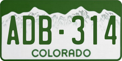 CO license plate ADB314