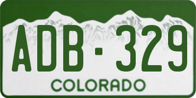 CO license plate ADB329