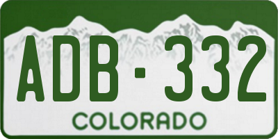 CO license plate ADB332