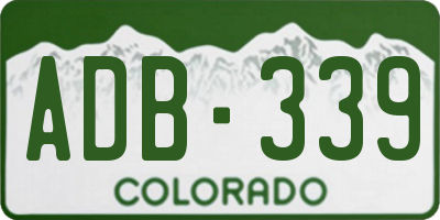 CO license plate ADB339