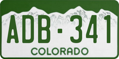 CO license plate ADB341