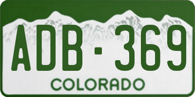 CO license plate ADB369