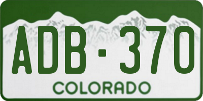 CO license plate ADB370