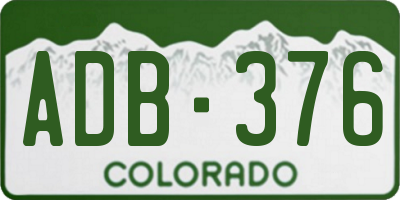 CO license plate ADB376