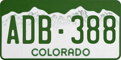 CO license plate ADB388