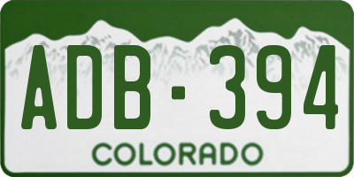 CO license plate ADB394
