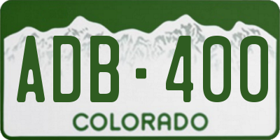 CO license plate ADB400