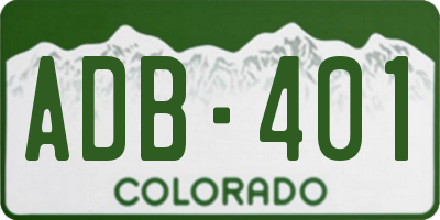 CO license plate ADB401