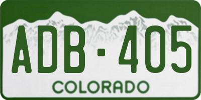 CO license plate ADB405