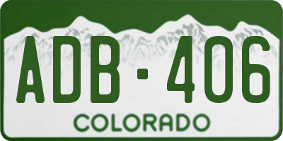 CO license plate ADB406