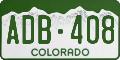 CO license plate ADB408