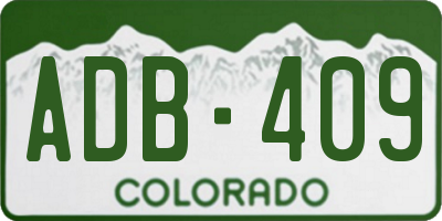 CO license plate ADB409