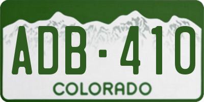 CO license plate ADB410