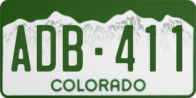 CO license plate ADB411