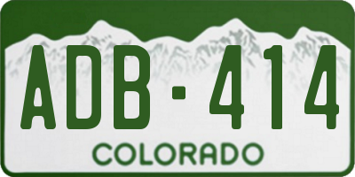 CO license plate ADB414
