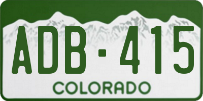 CO license plate ADB415