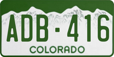 CO license plate ADB416