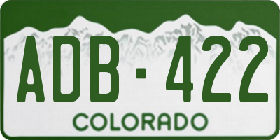 CO license plate ADB422