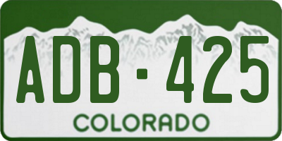 CO license plate ADB425