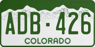 CO license plate ADB426