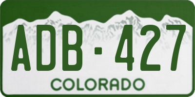 CO license plate ADB427