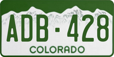 CO license plate ADB428