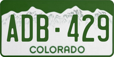 CO license plate ADB429