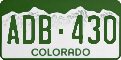 CO license plate ADB430