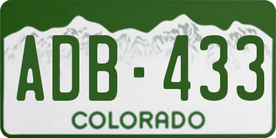 CO license plate ADB433