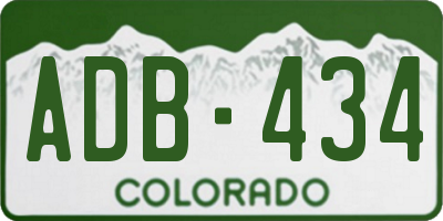 CO license plate ADB434