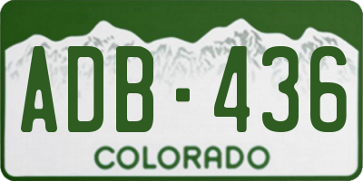 CO license plate ADB436