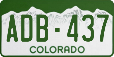 CO license plate ADB437